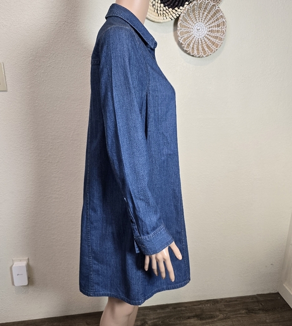 Madewell Dress Womens Long Sleeve  Button Up Blue Size Small Whit Pockets - Picture 7 of 16